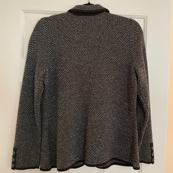 Talbot's 100% Pure Merino Wool Tweed Black and White Jacket (Size Medium) - Picture 4 of 7